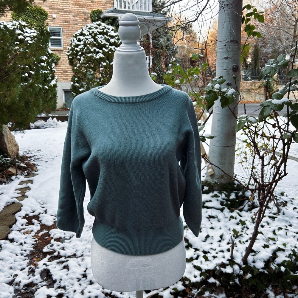 Yemak Seafoam Green Lightweight Sweater in Size L